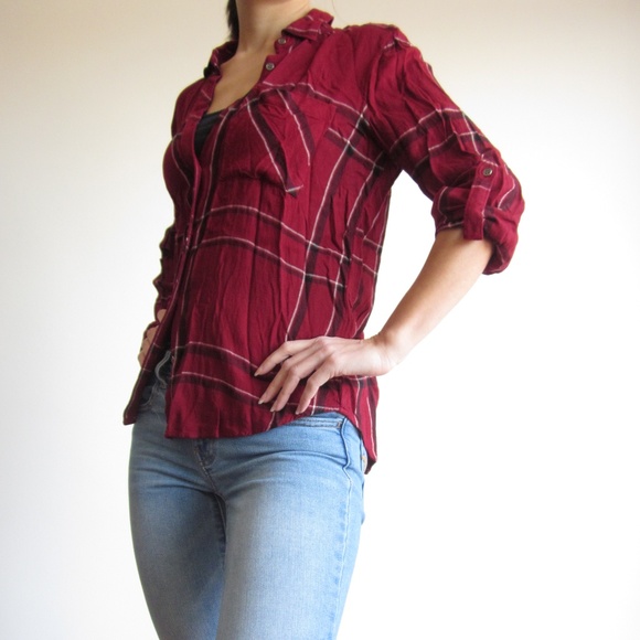 RW & CO. - Red Plaid Blouse - Picture 6 of 6